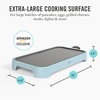 image:imageMartha Stewart 12 x 22 Electric Griddle XL Ceramic NonstickFlat Top Cooking Surface Adjustable Temperature Dial Drip Tray Dishwasher Safe 1500W Fast Even Heating Pancakes amp Eggs Linen CreamSky Blue